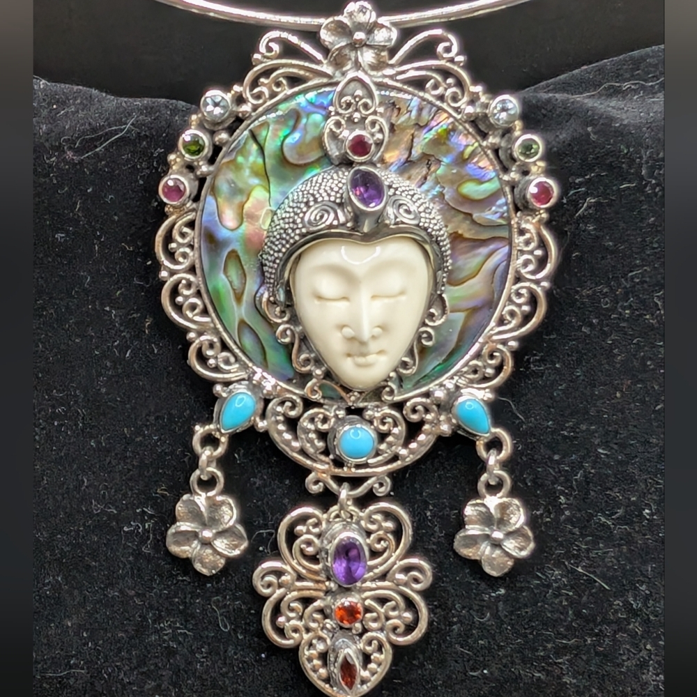 Bali Goddess Hand Carved Pendant